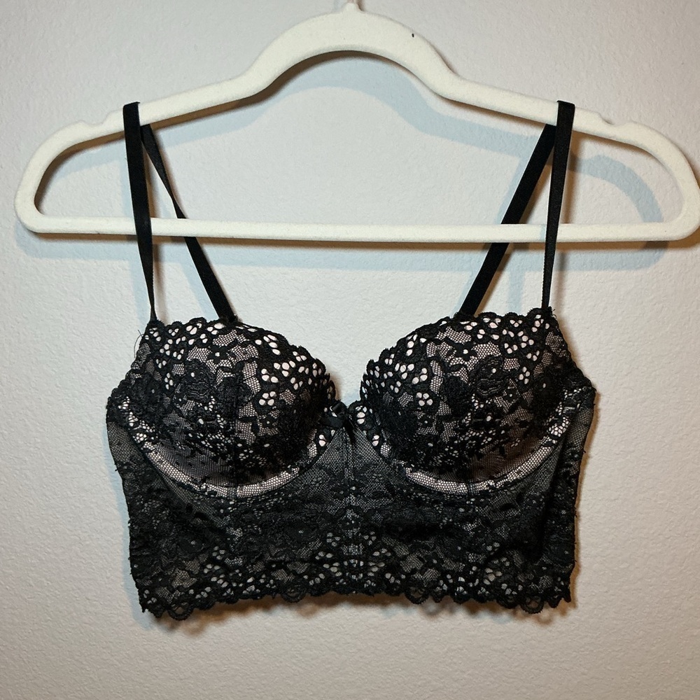 Victoria Secret Elegant Black Lace Bralette and panties set - Picture 1 of 6